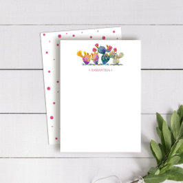 Waterverf Cactus Persoonlijk Briefpapier Notitiekaartje