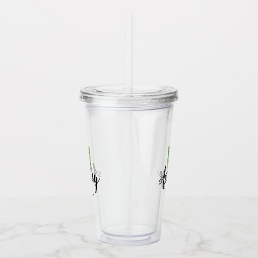 Waterverf Cactus Persoonlijke bride Acryl Drinkbeker (Rechts)