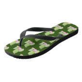 Waterverf Cactus Plant Groen Roze Teenslippers (Schuin)