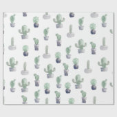 Waterverf Cactus Planten Cadeaupapier (Vlak)