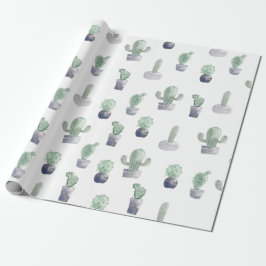 Waterverf Cactus Planten Cadeaupapier