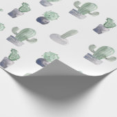 Waterverf Cactus Planten Cadeaupapier (Hoek)