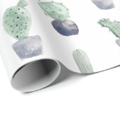 Waterverf Cactus Planten Cadeaupapier (Rol Hoek)