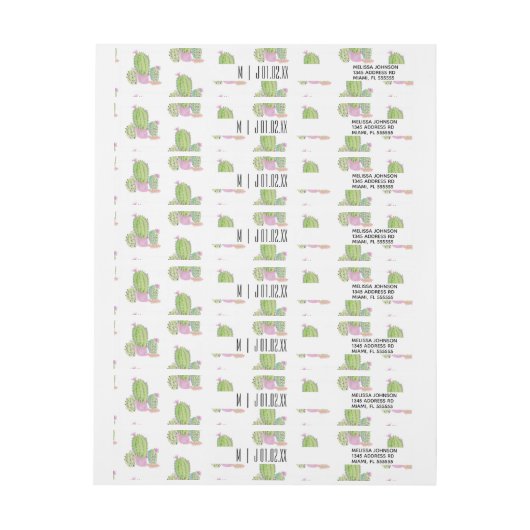 Waterverf Cactus Planten Greenery Wedding Logo (Vel)