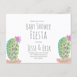 Waterverf Cactus Planten handgeschilderd Baby show Briefkaart