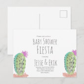 Waterverf Cactus Planten handgeschilderd Baby show Briefkaart (Voorkant / Achterkant)
