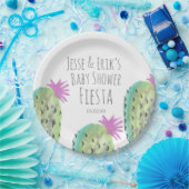 Waterverf Cactus Planten handgeschilderd Baby show Papieren Bordje (Feest)