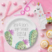 Waterverf Cactus Planten handgeschilderd Baby show Papieren Bordje (Feest)