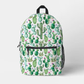 Waterverf Cactus Planten Patroon Bedrukte Rugzak (Voorkant)