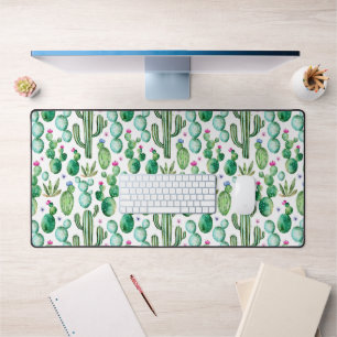 Waterverf Cactus Planten Patroon Bureaumat