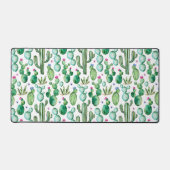 Waterverf Cactus Planten Patroon Bureaumat (Voorkant)