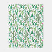 Waterverf Cactus Planten Patroon Fleece Deken (Voorkant)