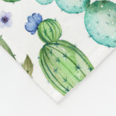 Waterverf Cactus Planten Patroon Fleece Deken (Hoek)