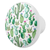 Waterverf Cactus Planten Patroon Keramische Knop (Rechts)