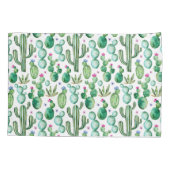 Waterverf Cactus Planten Patroon Kussensloop (Achterkant-Links)