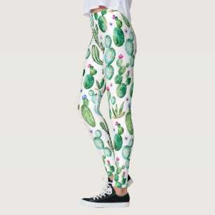 Waterverf Cactus Planten Patroon Leggings