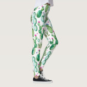 Waterverf Cactus Planten Patroon Leggings (Rechts)