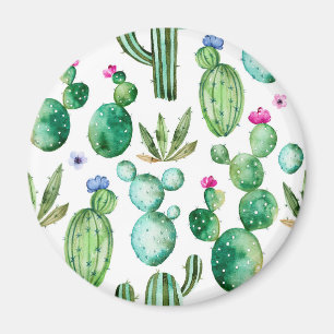 Waterverf Cactus Planten Patroon Magneet