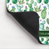 Waterverf Cactus Planten Patroon Muismat (Hoek)