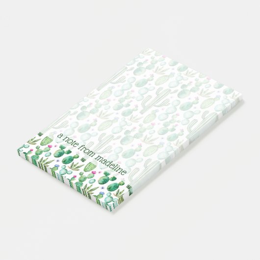 Waterverf Cactus Planten Patroon Post-it® Notes (Schuin)