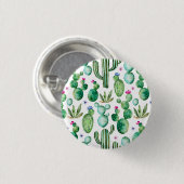 Waterverf Cactus Planten Patroon Ronde Button 3,2 Cm (Voorkant /achterkant)