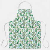 Waterverf Cactus Planten Patroon Schort (Voorkant)