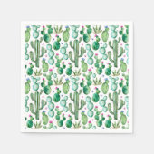 Waterverf Cactus Planten Patroon Servetten (Voorkant)