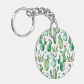Waterverf Cactus Planten Patroon Sleutelhanger (Voorkant Links)
