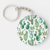 Waterverf Cactus Planten Patroon Sleutelhanger (Voorkant)