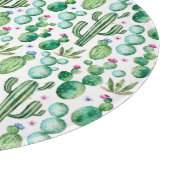 Waterverf Cactus Planten Patroon Snijplank (Hoek)