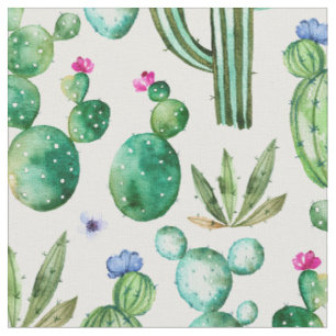 Waterverf Cactus Planten Patroon Stof