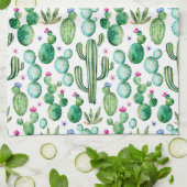 Waterverf Cactus Planten Patroon Theedoek (Gevouwen)