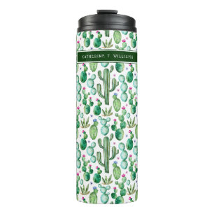 Waterverf Cactus Planten Patroon Thermosbeker