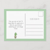 Waterverf Cactus Planter Cute Cacti Row Note Briefkaart (Achterkant)
