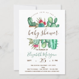 Waterverf Cactus Polka Dots Baby shower Kaart