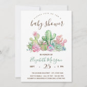 Waterverf Cactus Polka Dots Baby shower Kaart (Voorkant)