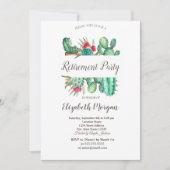 Waterverf Cactus Polka Dots Pensioen Kaart (Voorkant)