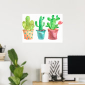 Waterverf Cactus Poster (Thuiskantoor)