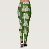 Waterverf Cactus Pot Plant Patroon Leggings (Achterkant)