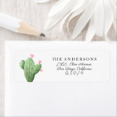 Waterverf Cactus Retouradres Label Sticker (Insitu)