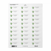 Waterverf Cactus Retouradres Label Sticker (Full Sheet)