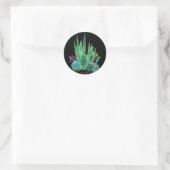 Waterverf, cactus ronde sticker (Tas)