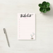 Waterverf Cactus roze gestreept om lijst te doen Post-it® Notes (Kantoor)