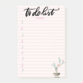 Waterverf Cactus roze gestreept om lijst te doen Post-it® Notes (Voorkant)