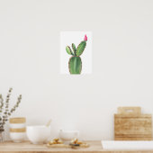 Waterverf Cactus roze Poster (Keuken)