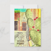 Waterverf Cactus rustieke Mexicaanse oude stad bru Kaart (Voorkant)