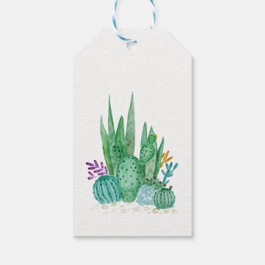 Waterverf , cactus , sacharose cadeaulabel (Achterkant)