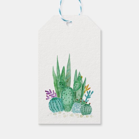 Waterverf , cactus , sacharose cadeaulabel (Achterkant)