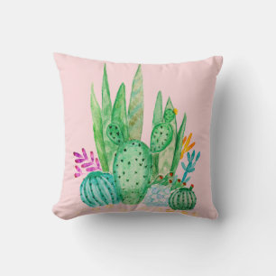 Waterverf , cactus , sacharose , groot kussen