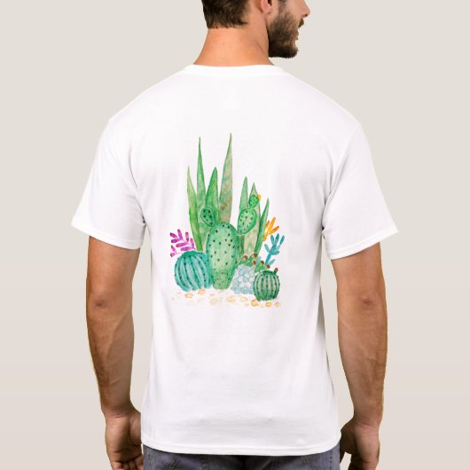 Waterverf , cactus , sacharose , groot t-shirt (Achterkant)